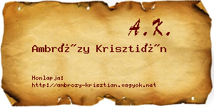 Ambrózy Krisztián névjegykártya