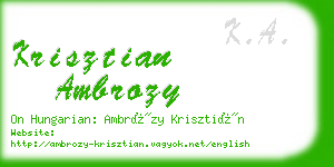 krisztian ambrozy business card